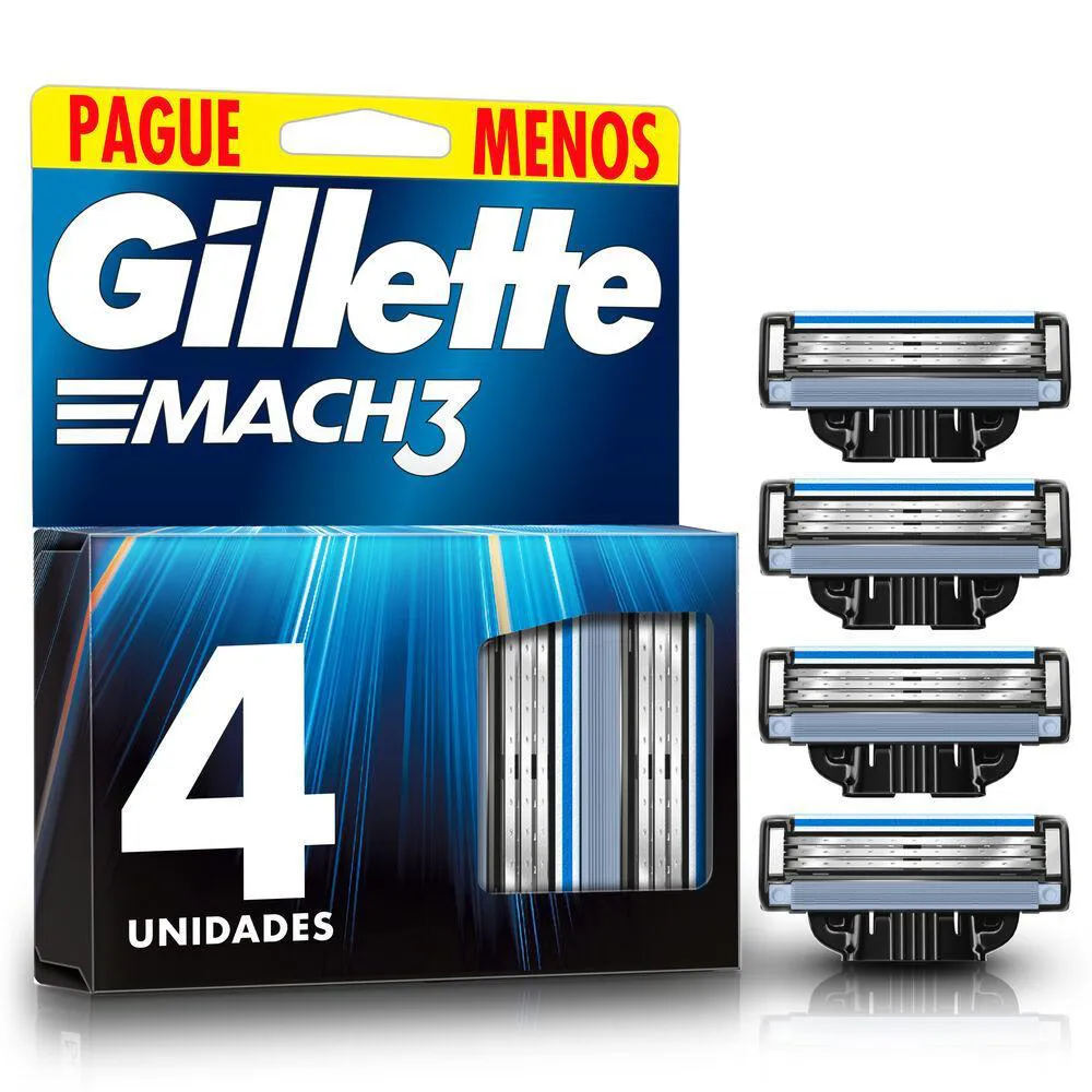 CARGA PARA APARELHO DE BARBEAR GILLETTE MACH3 4UN