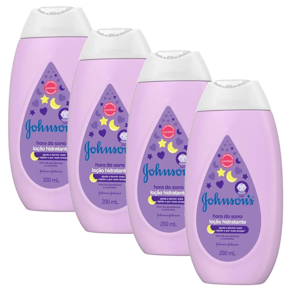 KIT 4 HIDRATANTES CORPORAL HORA DO SONO JOHNSON'S BABY 200ML