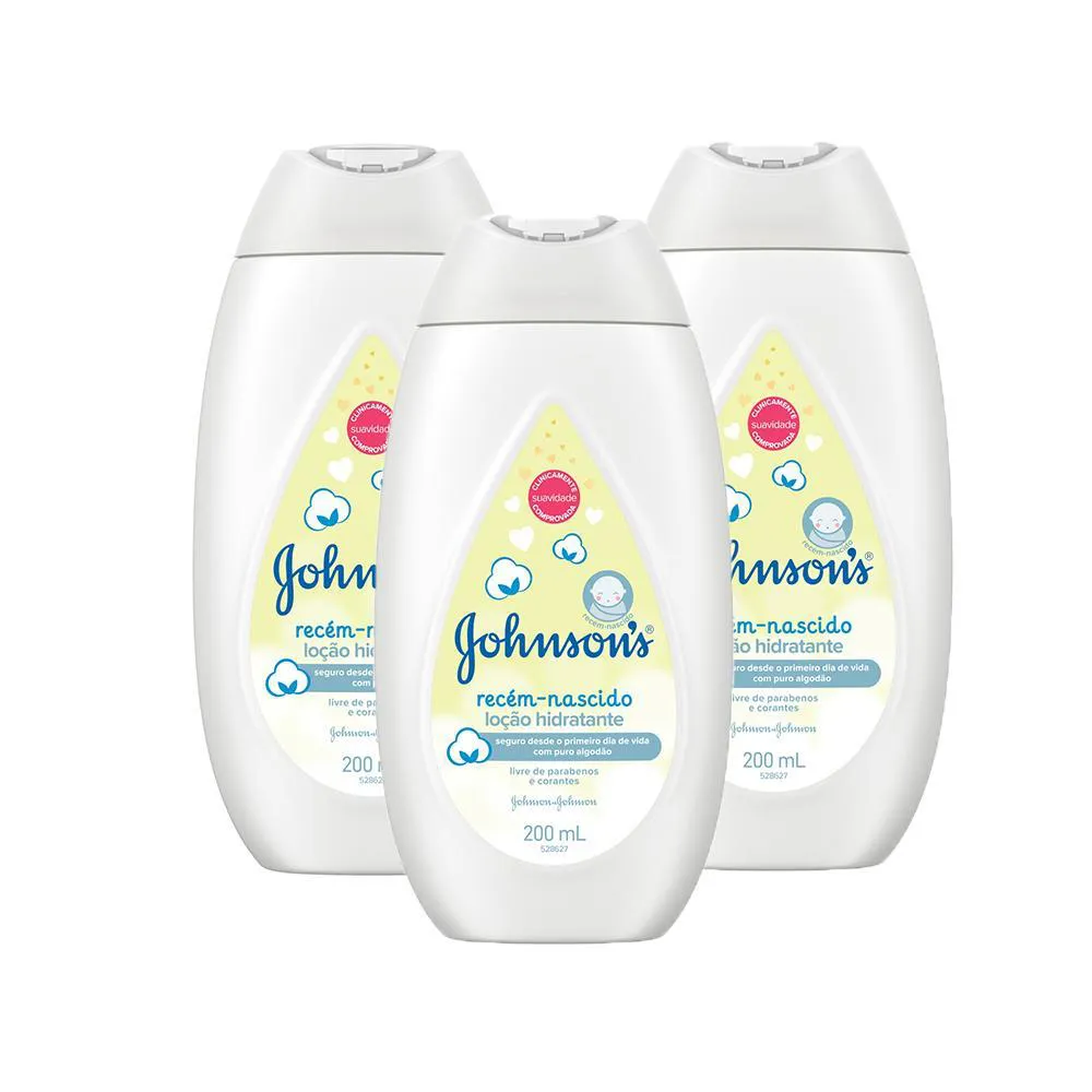KIT 3 HIDRATANTES CORPORAL RECéM-NASCIDO JOHNSON'S BABY 200ML
