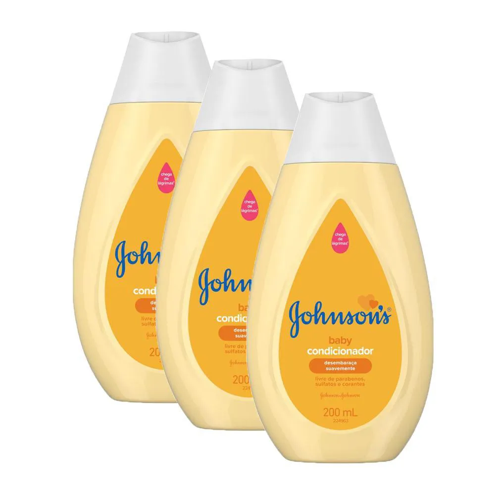 KIT 3 CONDICIONADORES JOHNSON'S BABY REGULAR 200ML