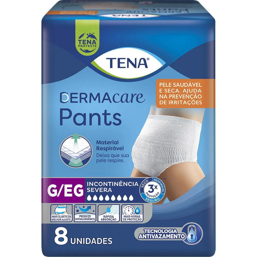 Roupa Intima Tena Dermacare Pants Ultra G/EG com 8 unidades