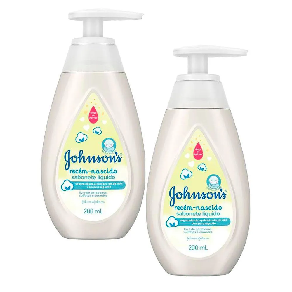KIT 2 SABONETE LíQUIDO JOHNSON'S RECéM NASCIDO 200ML | Droga Raia