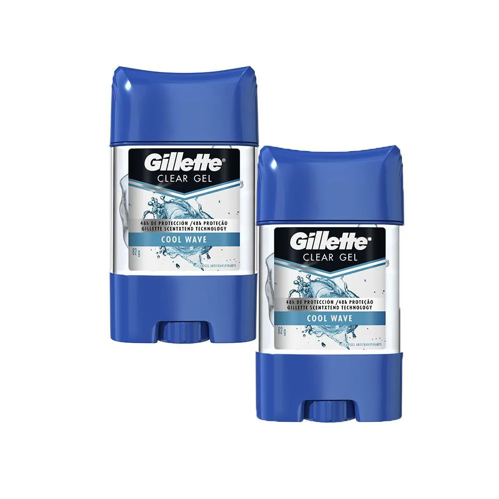 KIT C/ 2 DESODORANTES GILLETTE GEL COOL WAVE 82G – 50% DESC NA SEGUNDA UNID