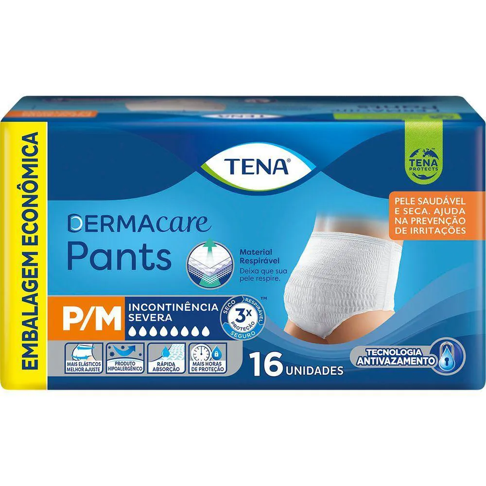 Roupa Íntima Tena Dermacare Pants P/M com 16 unidades