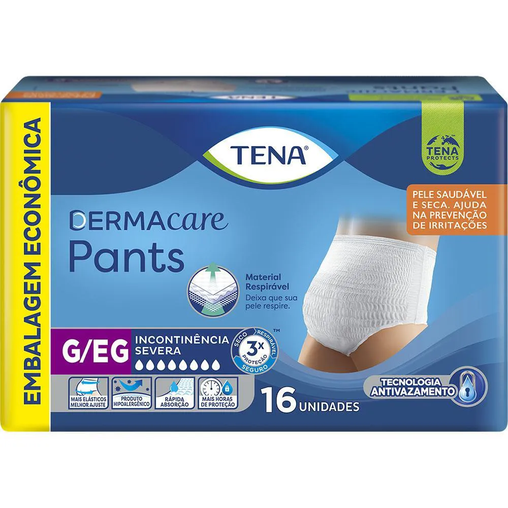 Roupa Intima Tena Dermacare Pants Ultra G/EG com 16 unidades