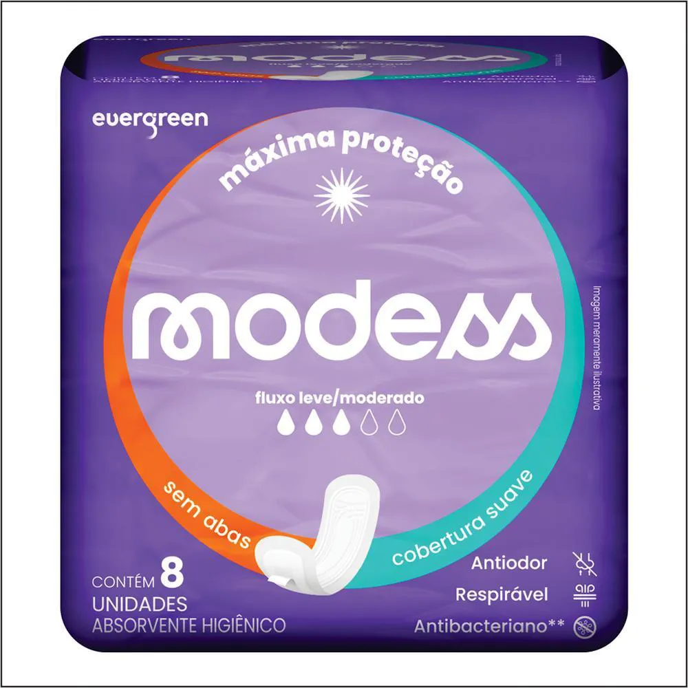 ABSORVENTE MODESS MALHA SUAVE SEM ABAS 8UN