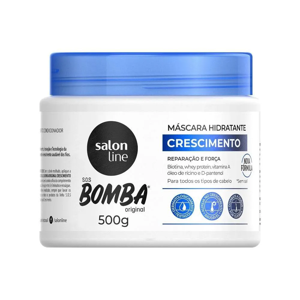 MáSCARA DE HIDRATAçãO SOS BOMBA ORIGINAL SALON LINE 500G