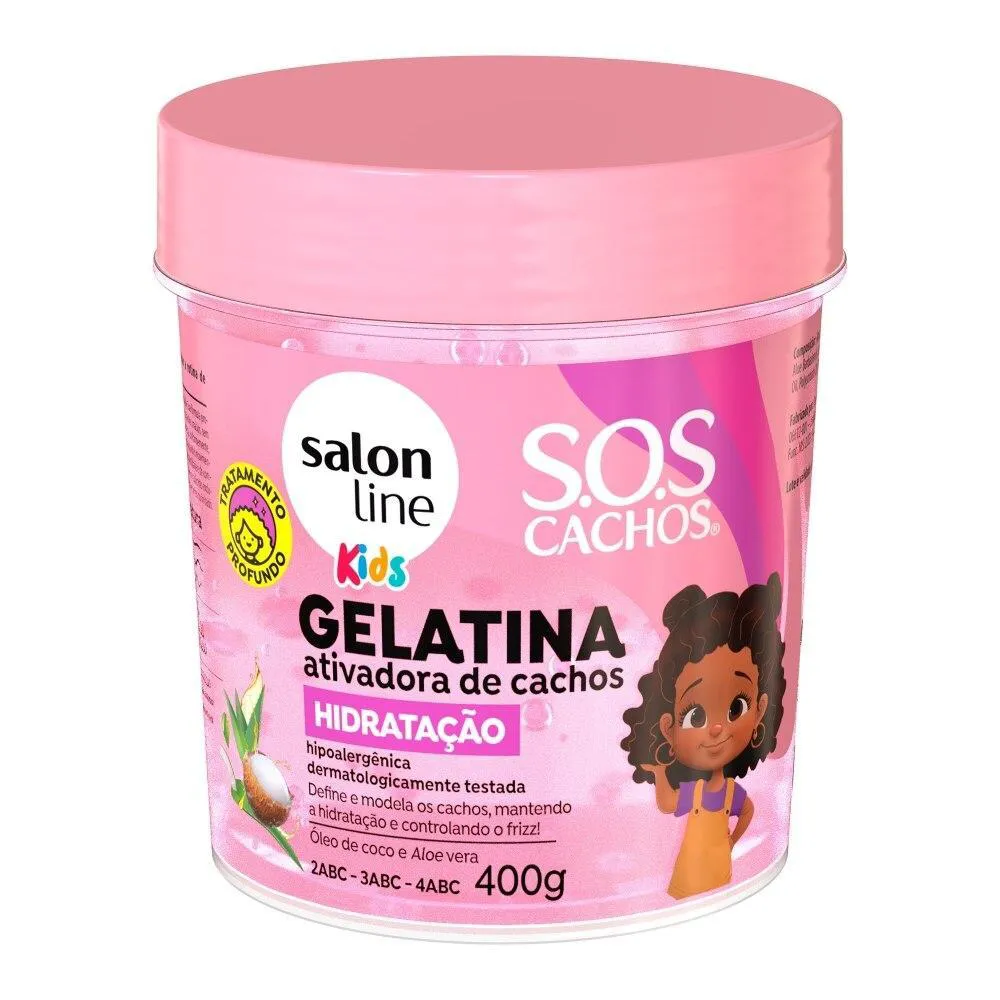 GELATINA ATIVADORA DE CACHOS SOS CACHOS KIDS HIDRATAçãO 400G