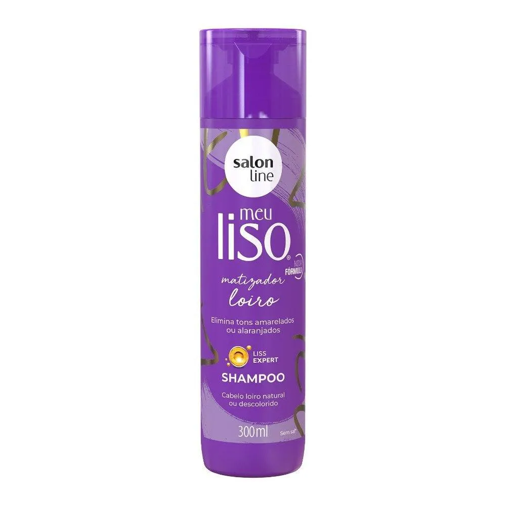 Shampoo Vegano Matizador Salon Line Meu Liso Matizador Matização Intensa Loiro 300ml