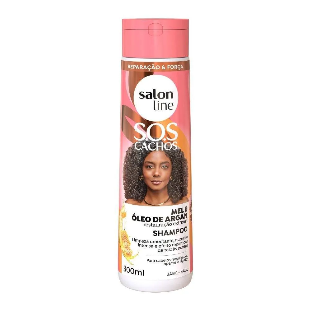 SALON LINE, MáSCARA CAPILAR, SOS CACHOS, CRONOGRAMA CAPILAR, HIDRATAçãO, VEGANA - CABELOS ONDULADOS, CACHEADOS E CRESPOS, 300 G