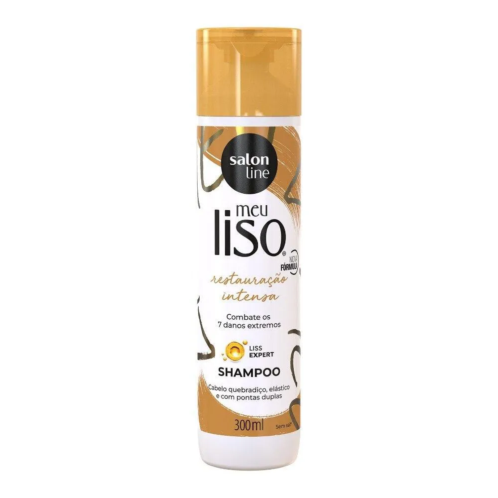 SALON LINE, SHAMPOO, MEU LISO, RESTAURAçãO INTENSA, VEGANO - CABELOS LISOS, 300 ML