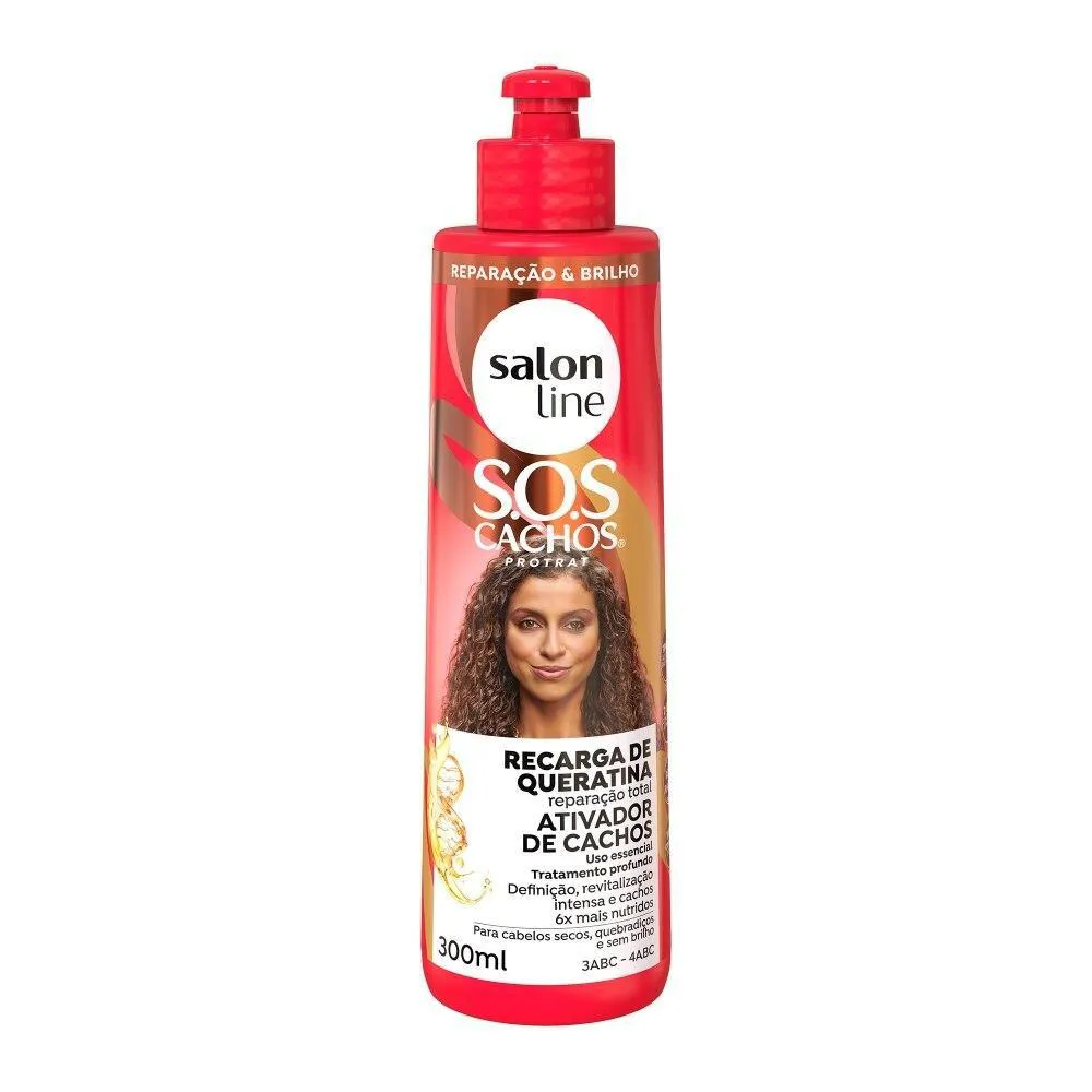 SOS CACHOS ATIVADOR DE CACHOS QUERATINA - REPARAçãO TOTAL 300ML