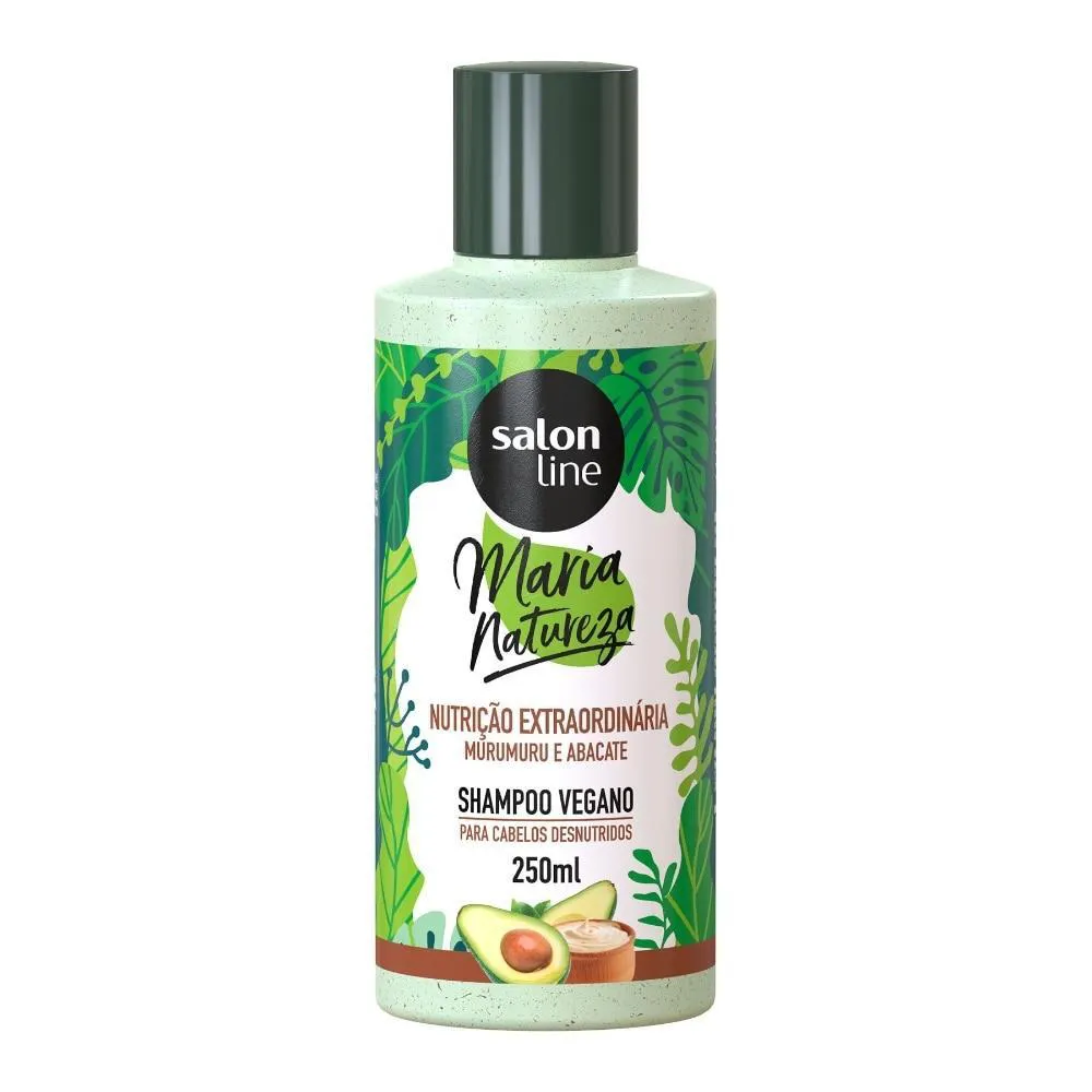 SALON LINE, SHAMPOO, MARIA NATUREZA, NUTRIçãO EXTRAORDINáRIA, MURUMURU E ABACATE, VEGANA - TODOS OS TIPOS DE CABELOS, 250 ML