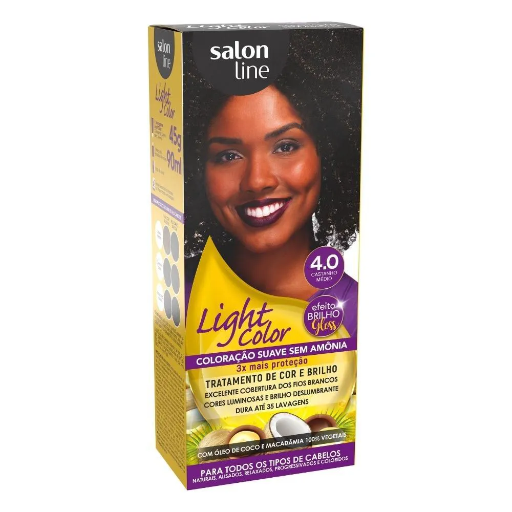 COLORAçãO SUAVE LIGHT COLOR 4.0 CASTANHO MéDIO SALON LINE