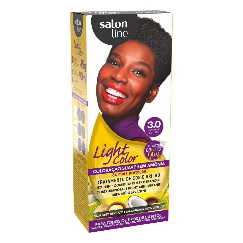 COLORAçãO SUAVE LIGHT COLOR 3.0 CASTANHO ESCURO SALON LINE