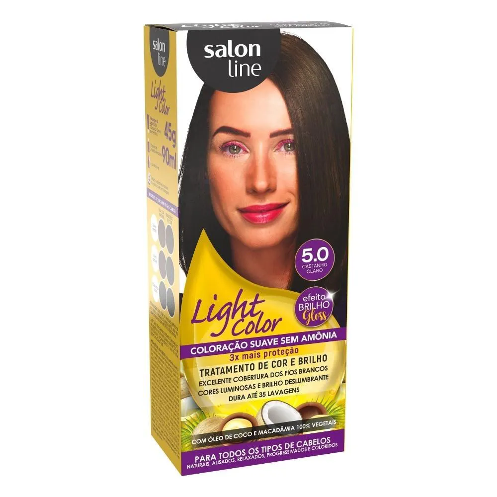 COLORAçãO SUAVE LIGHT COLOR 5.0 CASTANHO CLARO SALON LINE