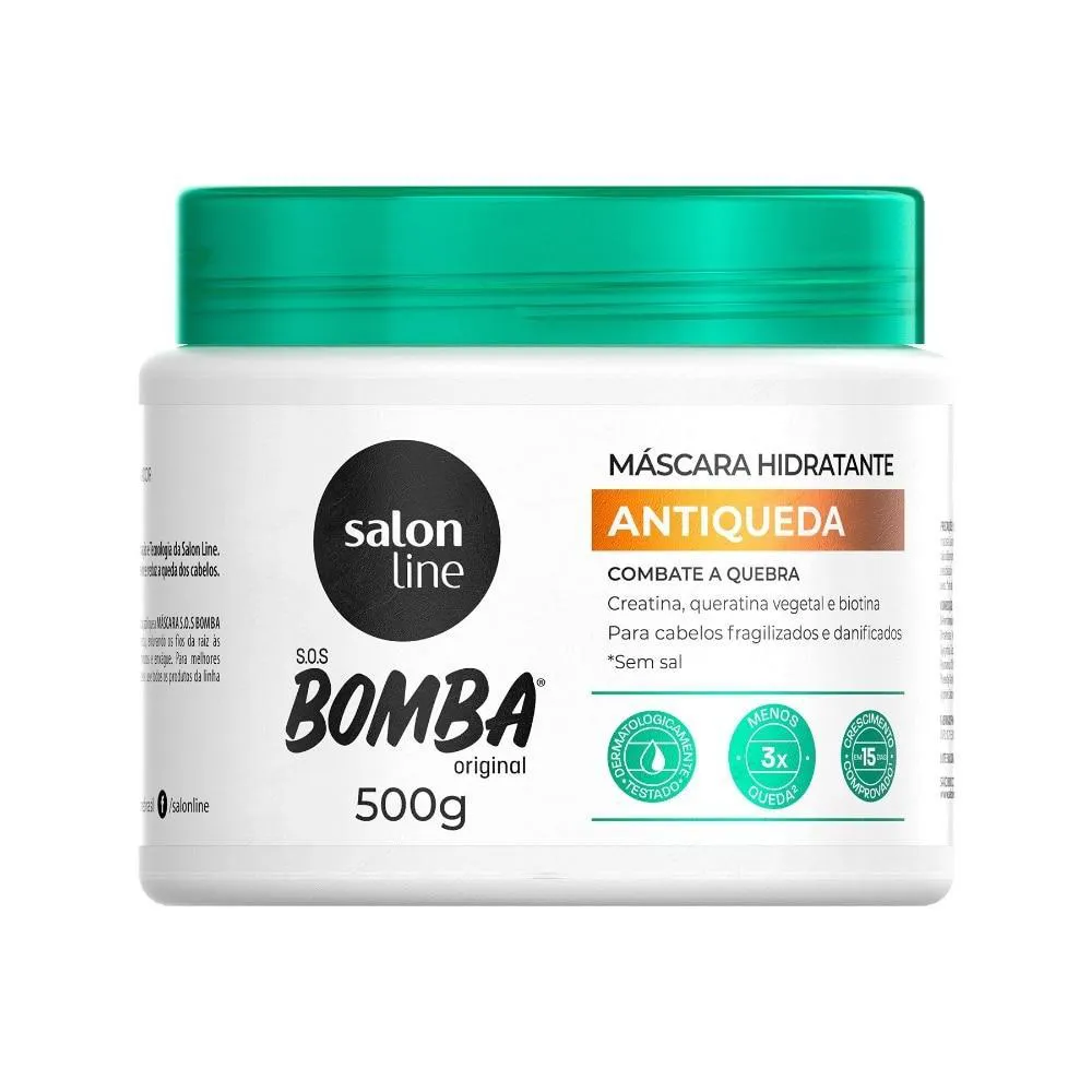 MáSCARA DE HIDRATAçãO SOS BOMBA ANTIQUEDA SALON LINE 500G