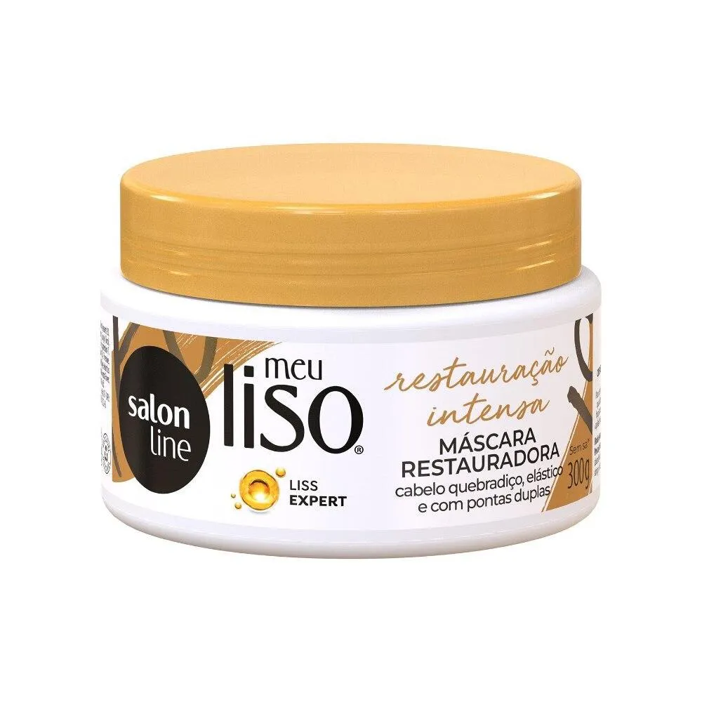 SALON LINE, MáSCARA CAPILAR, MEU LISO, RESTAURAçãO INTENSA, VEGANO - CABELOS LISOS, 300 ML