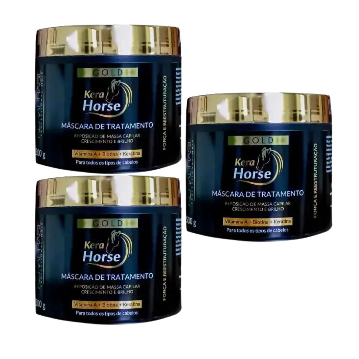 KIT C3 MáSCARA CAPILAR FORçA RECONSTRUçãO 500G – KERABRASIL