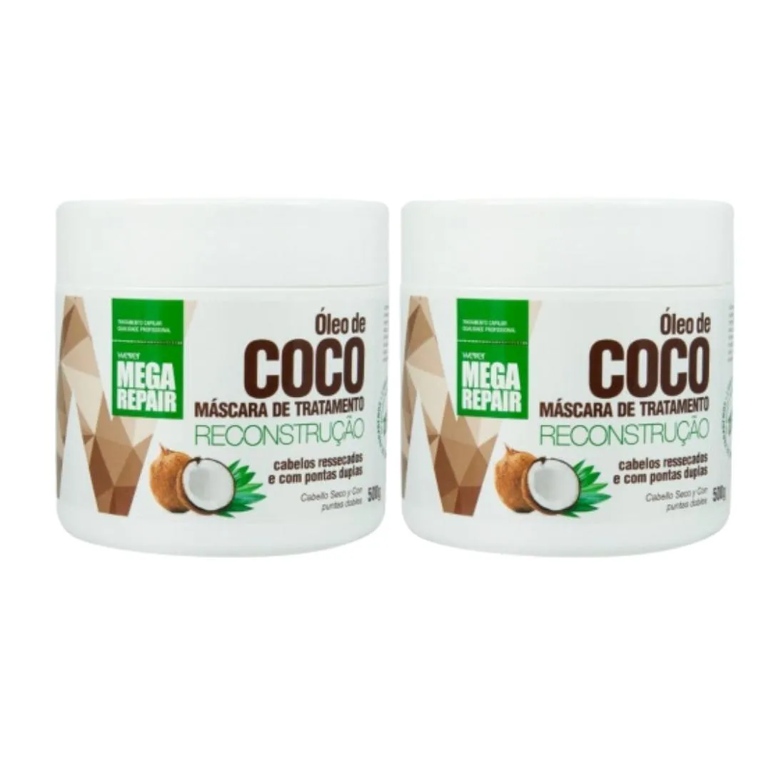 KIT C2 MáSCARA TRATAMENTO CAPILAR ÓLEO DE COCO 500G – WEVER