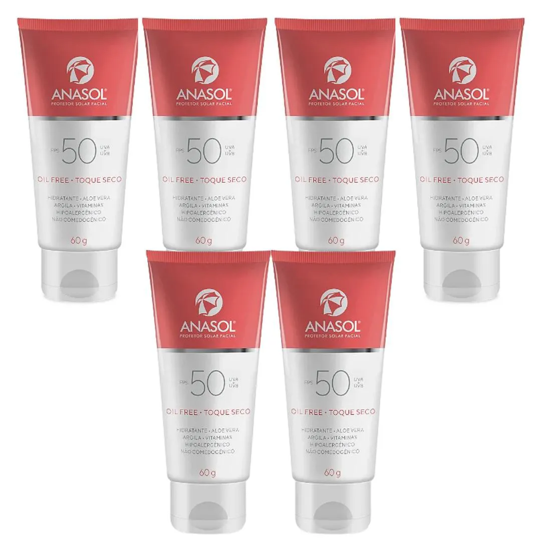 KIT C6 PROTETOR SOLAR FACIAL OIL FREE FPS50 60G – ANASOL