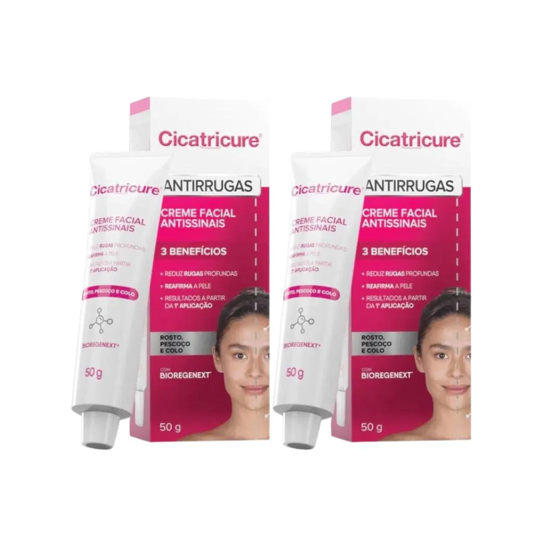 Kit C2 Creme Facial Antirrugas Antissinais 50G - Cicatricure
