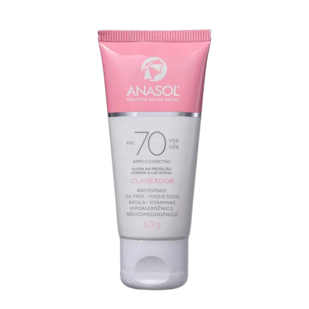 PROTETOR SOLAR FACIAL CLAREADOR FPS70 60G – ANASOL
