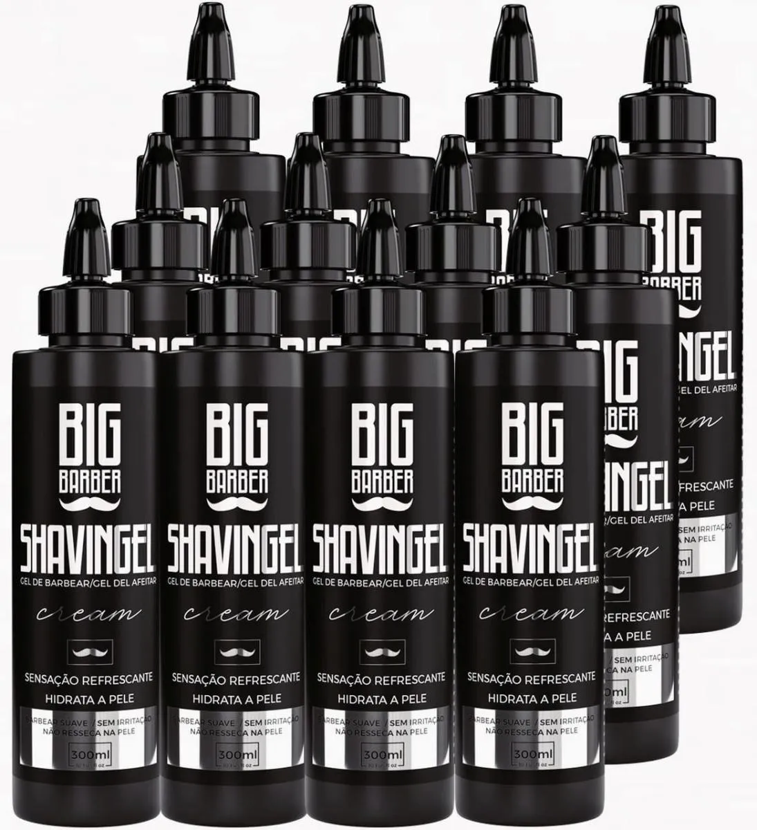 KIT 12X SHAVING GEL DE BARBEAR CREAM 300ML - BIG BARBER