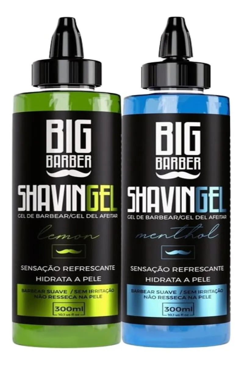 KIT SHAVING GEL DE BARBEAR LEMON MENTHOL ATACADO BIG BARBER