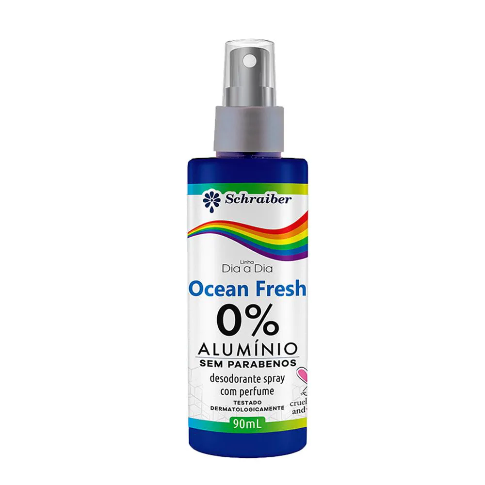 Desodorante Vegano Sem Alumínio Spray Schraiber Dia a Dia Ocean Fresh 90ml