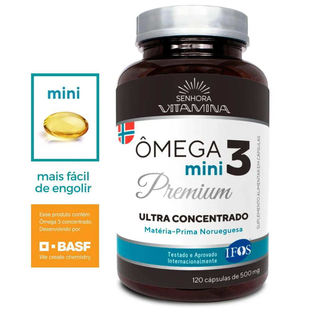 ÔMEGA 3 ULTRA CONCENTRADO DA NORUEGA TG COM CERTIFICADO IFOS 1200MG (120 MINI CáPSULAS)