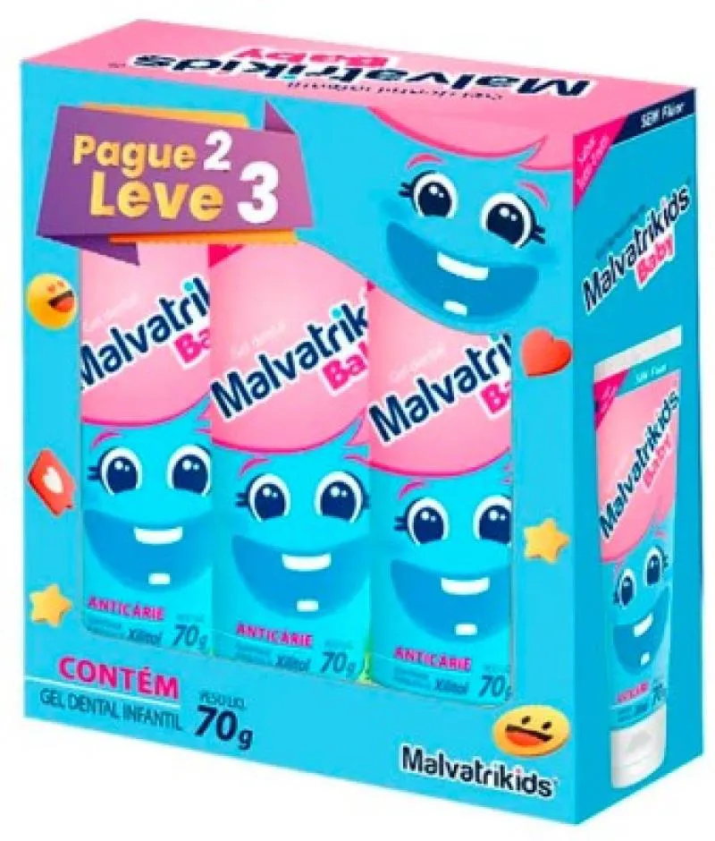 KIT MALVATRIKIDS BABY TUTTI FRUTTI 3 UNIDADES