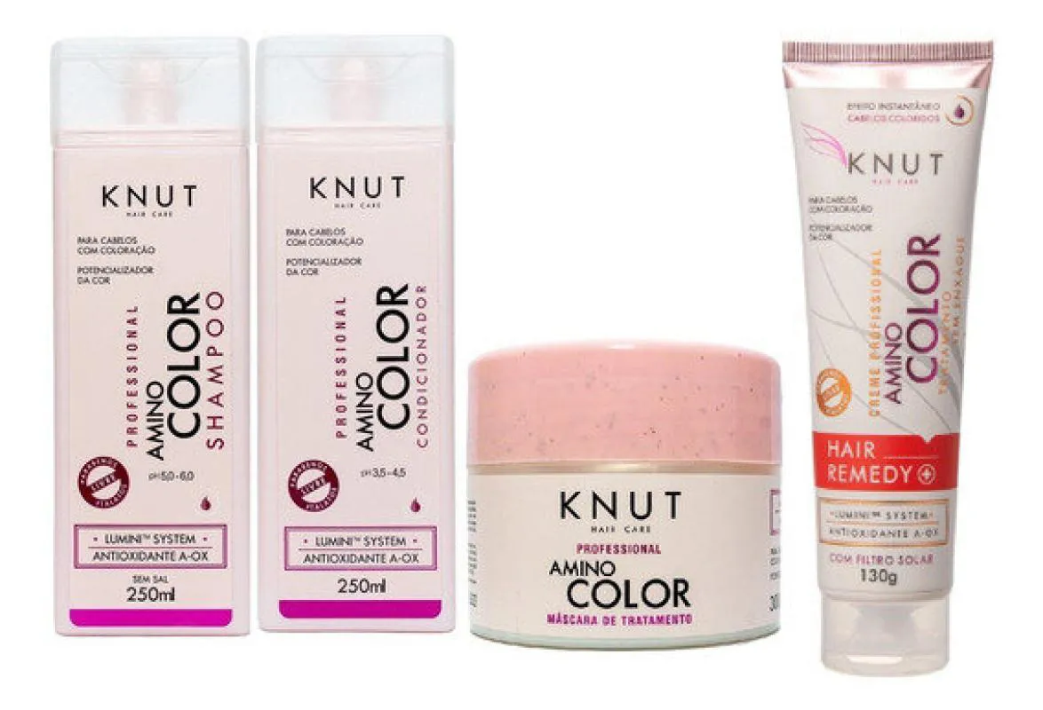 KNUT AMINO COLOR KIT SHAMPOO + COND + MASCARA + HAIR REMEDY
