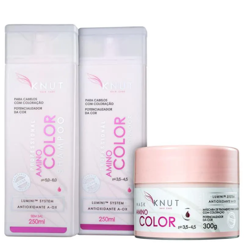 KNUT AMINO COLOR KIT SHAMPOO + CONDICIONADOR + MASCARA