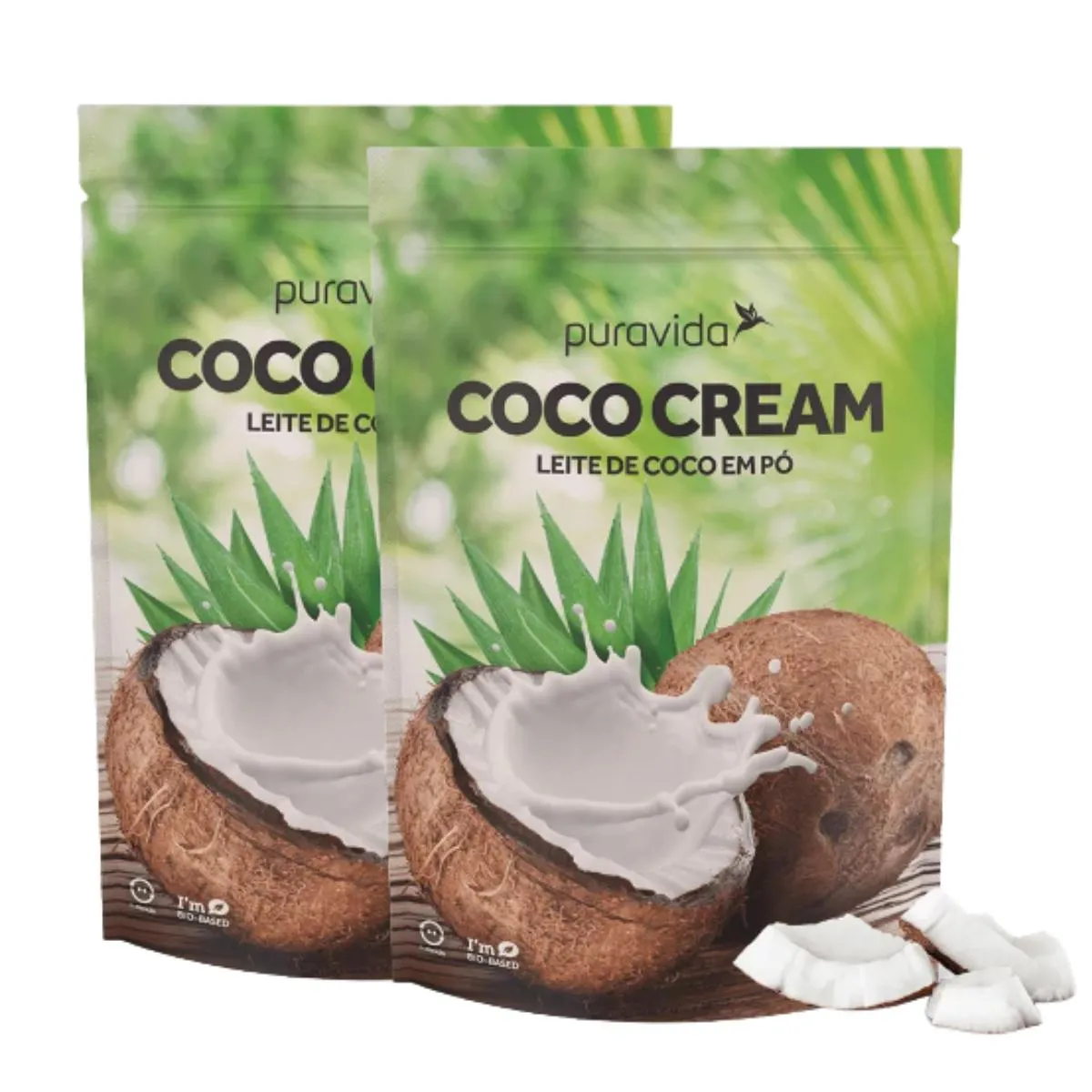 KIT 2 COCO CREAM LEITE CREMOSO EM Pó VEGANO SEM AçúCAR PURAVIDA