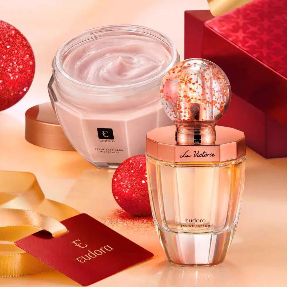 KIT LA VICTORIE  EAU DE PARFUM 75ML + CREME ACETINADO HIDRATANTE EUDORA