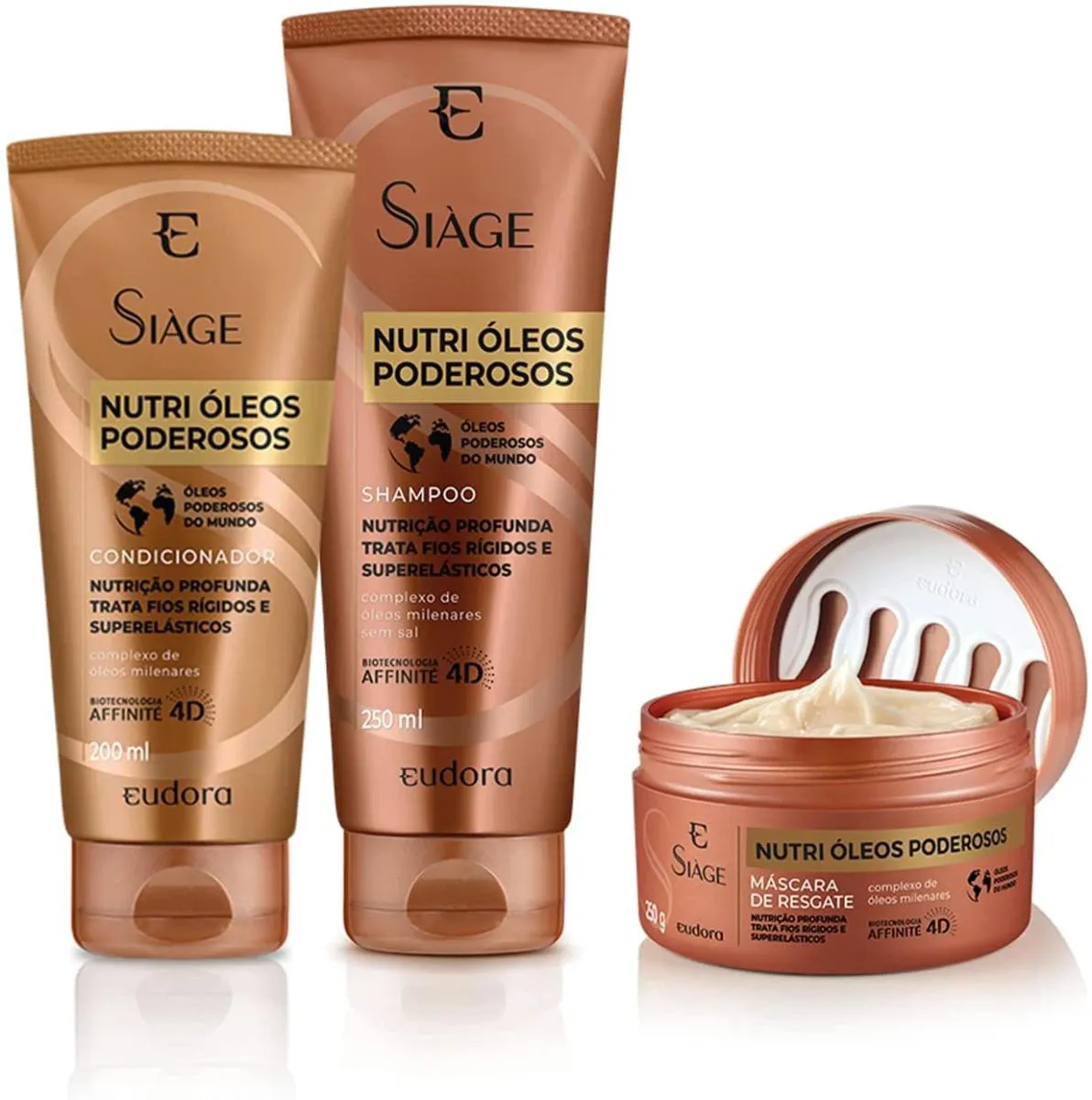 KIT SIàGE NUTRI ÓLEOS PODEROSOS SHAMPOO + CONDICIONADOR + MáSCARA CAPILAR