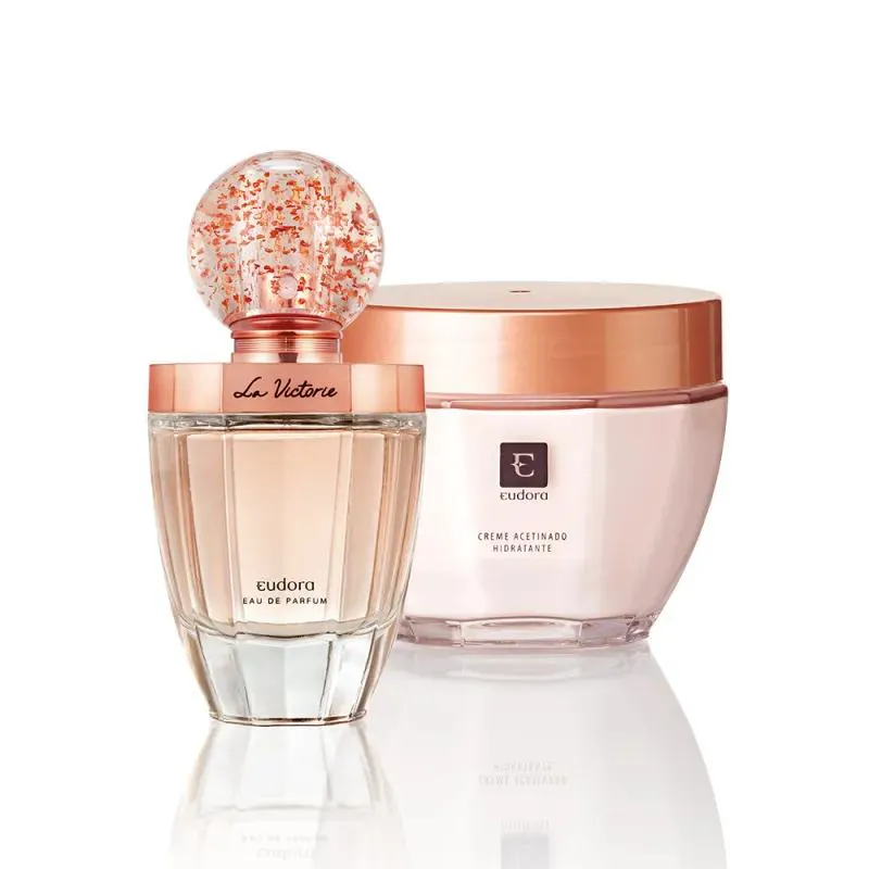 KIT PERFUME FEMININO EUDORA LA VICTORIE + CREME ACETINADO 250G
