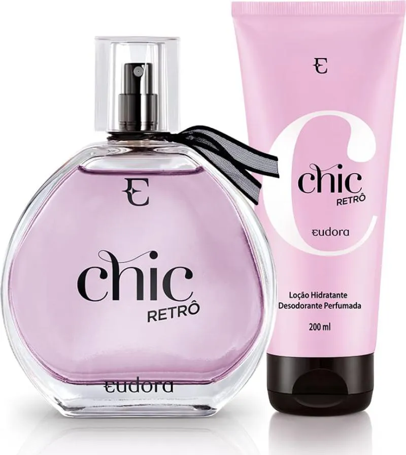 KIT CHIC RETRô COLôNIA DESODORANTE + LOçãO DESODORANTE HIDRATANTE