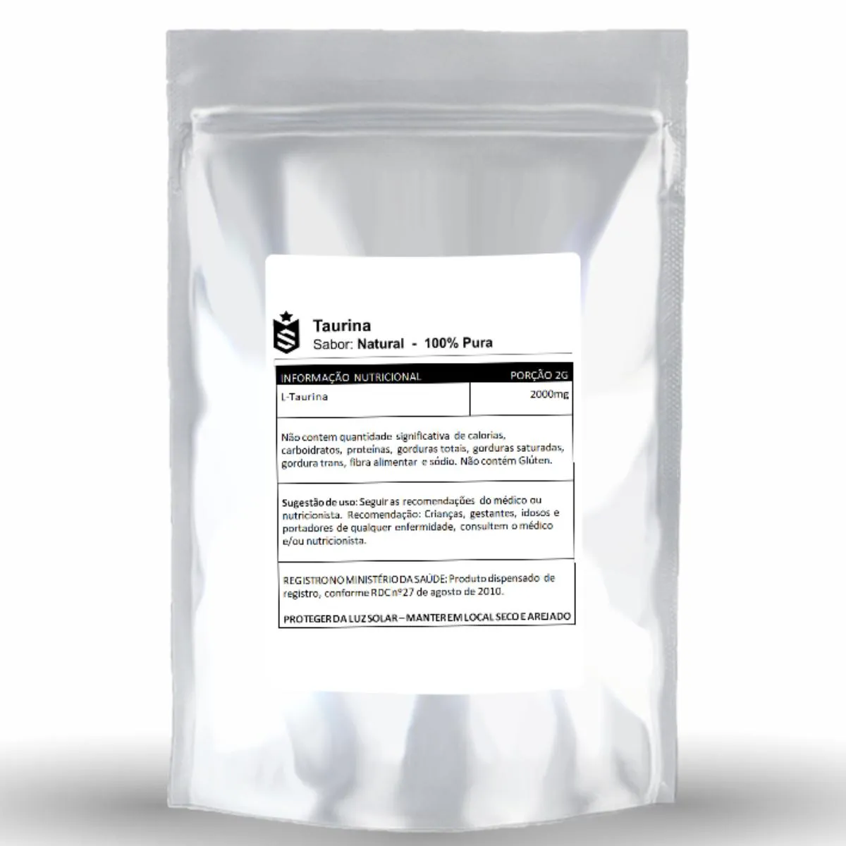 L - TAURINA 500G - 100% PURA IMPORTADA - SOLDIERS NUTRITION