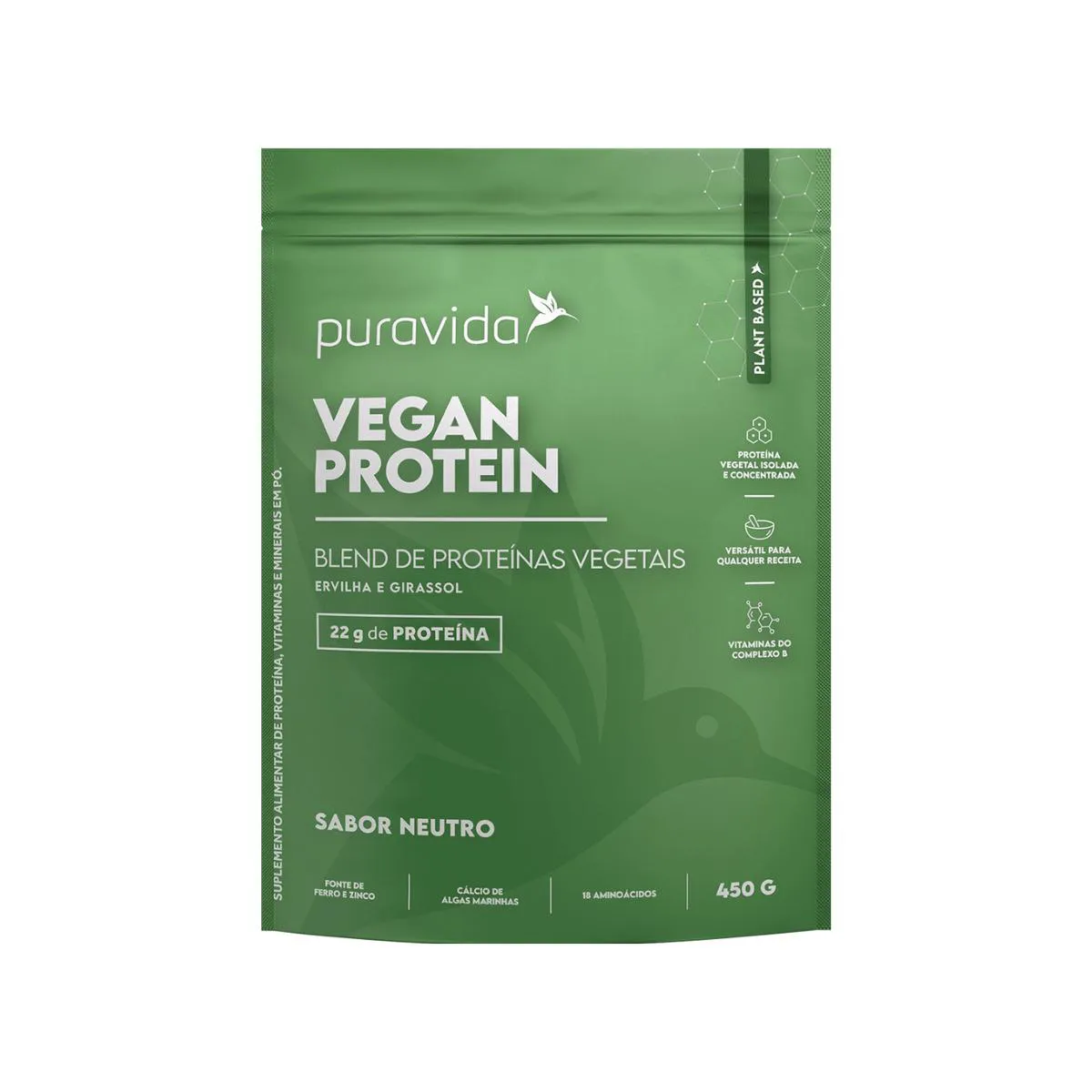 VEGAN PROTEIN PROTEíNA VEGETAL WHEY 100% NATURAL  PURAVIDA