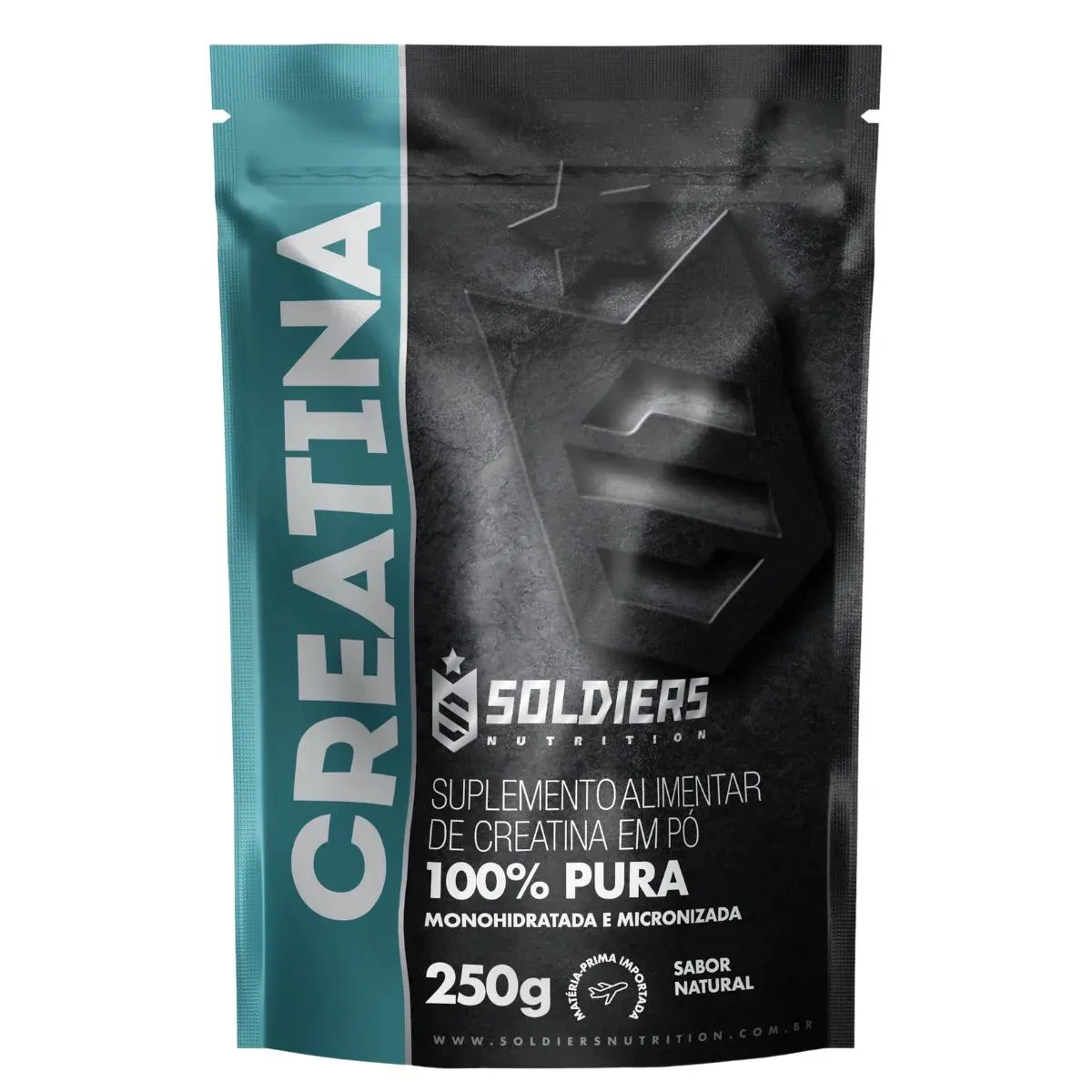CREATINA MONOHIDRATADA 250G - 100% PURA IMPORTADA - SOLDIERS NUTRITION