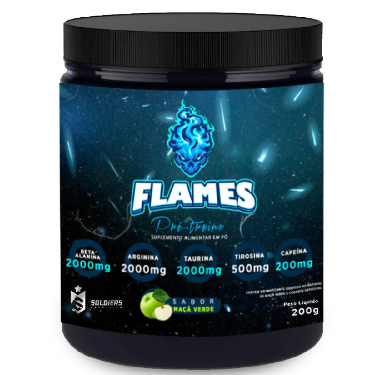 PRé-TREINO FLAMES MAçA VERDE 200G - SOLDIERS NUTRITION