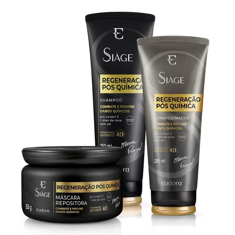 NOVA EMBALAGEM! KIT SIàGE REGENERAçãO PóS QUíMICA - EUDORA