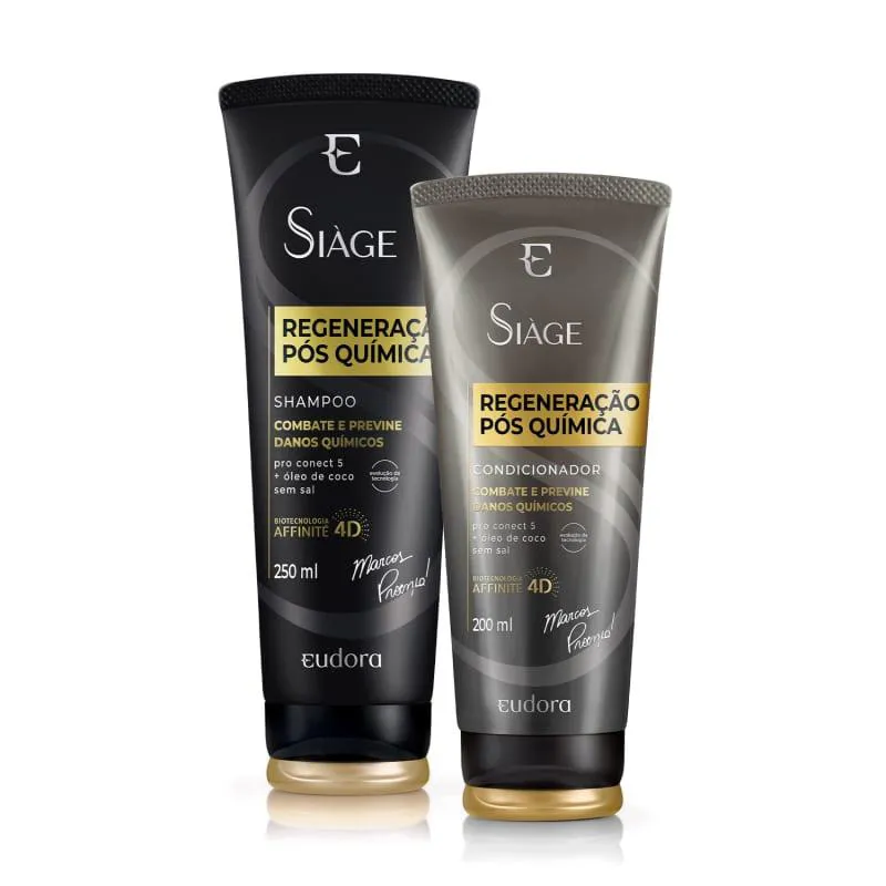 EUDORA SIàGE REGENERAçãO PóS QUíMICA SHAMPOO + CONDICIONADOR