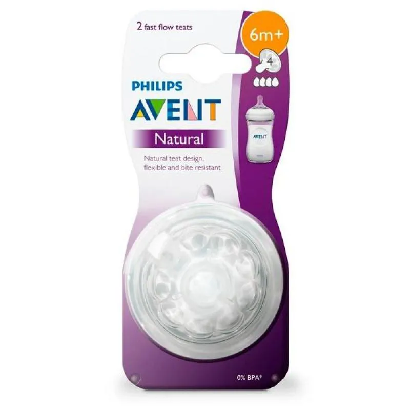 BICO DE MAMADEIRA PETALA Nº4 (6M+) SCF044/27 PHILIPS AVENT - 2 UNIDADES