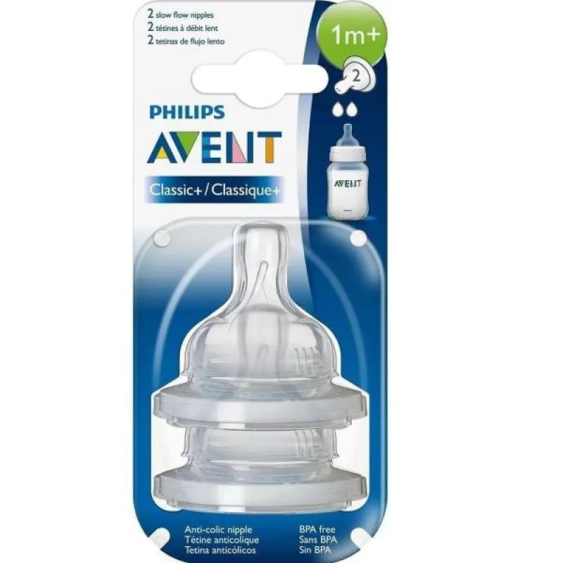 BICO DE MAMADEIRA CLASSIC N2 (1M+) PHILIPS AVENT SCF632/27 2 UNIDADES