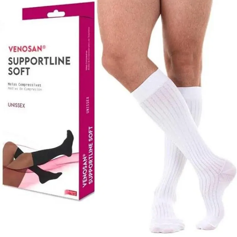 MEIA 3/4 COMPRESSAO LEVE VENOSAN SUPPORTLINE SOFT AD 18-22-MMHG G Branco