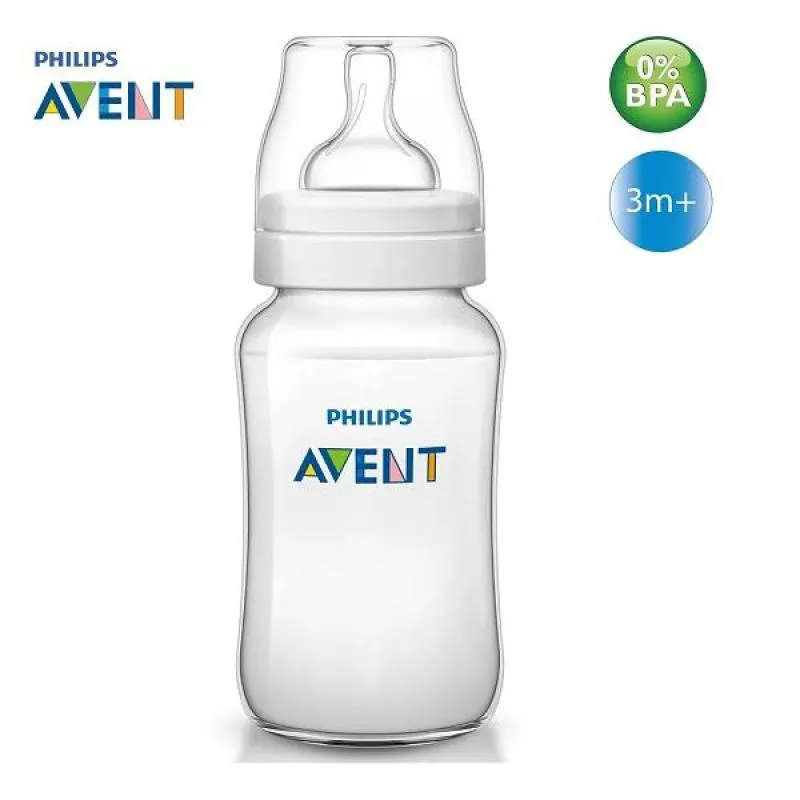 MAMADEIRA ANTI-COLIC CLASSICA 330ML (3M+) TRANSPARENTE PHILIPS AVENT SCF816/17