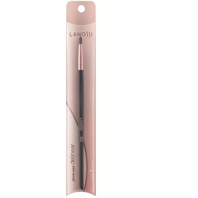 PINCEL PARA DELINEAR E06 PRETO E ROSE METALIZADO LANOSSI LS3006
